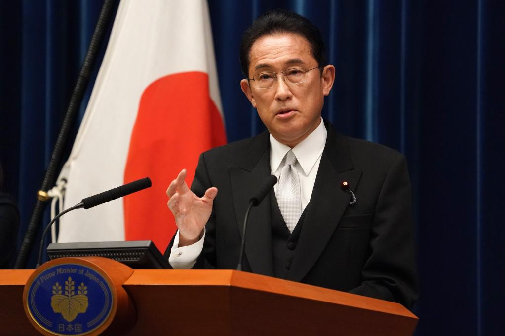 japan s prime minister fumio kishida speaks during a press conference at prime minister s official residence in tokyo japan on oct 4 2021 photo xinhua file