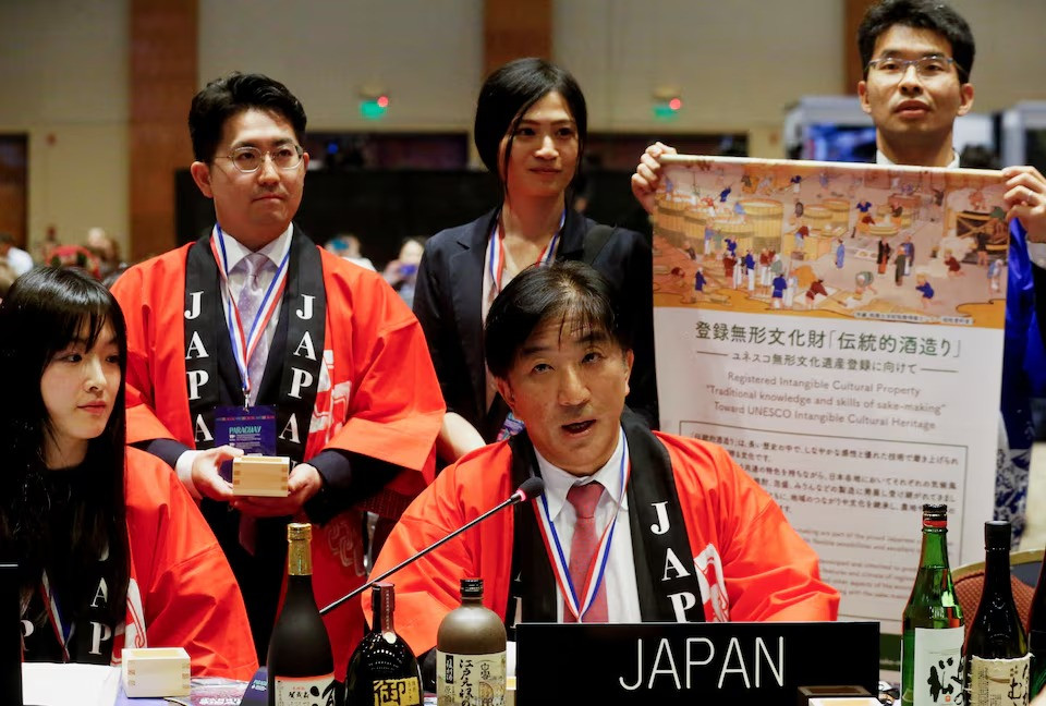 japan s ambassador to unesco takehiro kano addresses the audience at the 19th world cultural heritage conference in asuncion paraguay on december 4 2024 photo reuters