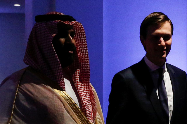 saudi arabia s deputy crown prince mohammed bin salman escorts white house senior advisor jared kushner at the global center for combatting extremist ideology in riyadh saudi arabia may 21 2017 photo reuters