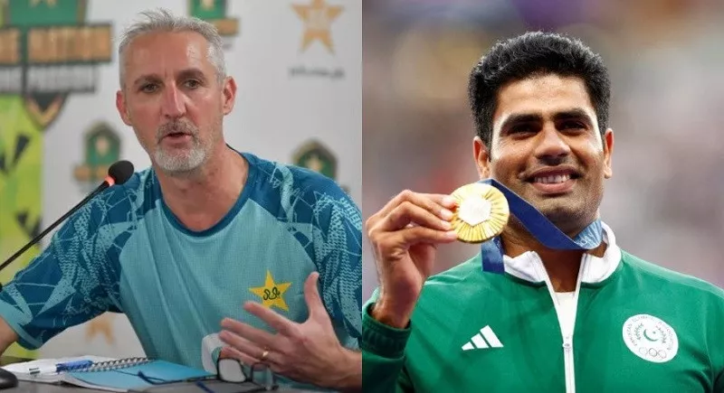 jason gillespie invites arshad nadeem to pakistan cricket team s dressing room jason gillespie invites arshad nadeem to pakistan cricket team s dressing room