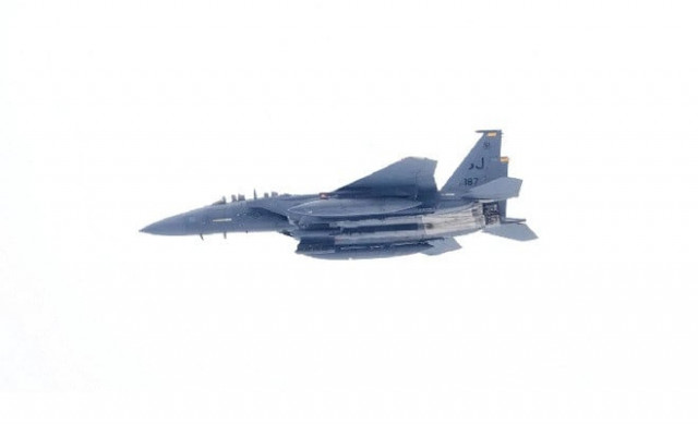 us air force f 15 fighter flies over the amari military airfield estonia february 1 2022 photo reuters us air force f 15 fighter flies over the amari military airfield estonia february 1 2022 photo reuters