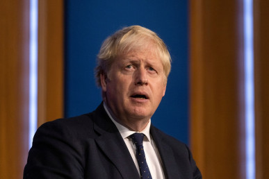 britain s prime minister boris johnson holds a news conference on a winter covid 19 plan in the downing street briefing room in london britain september 14 2021 photo reuters