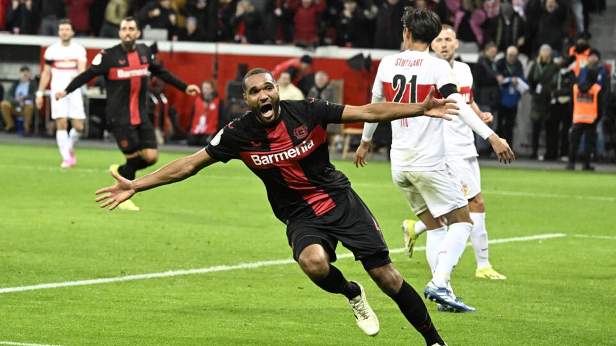 jonathan tah celebrates his 90th minute german cup winner for leverkusen photo afp