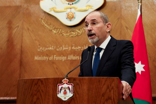 jordan s foreign minister ayman safadi attends a joint press conference in amman jordan july 27 2023 photo reuters jordan s foreign minister ayman safadi attends a joint press conference in amman jordan july 27 2023 photo reuters