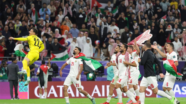 jordan s players celebrate after defeating south korea photo afp jordan s players celebrate after defeating south korea photo afp