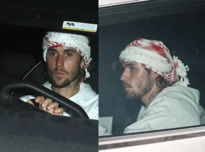 justin bieber seen wearing a keffiyeh while driving his cybertruck amid diddy allegations