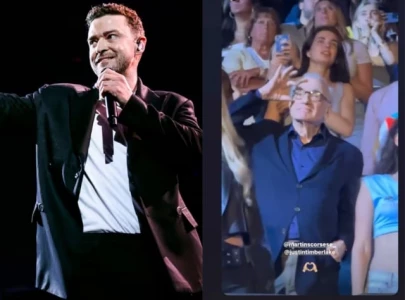 justin timberlake pauses performance to shout out martin scorsese the goat came to see me
