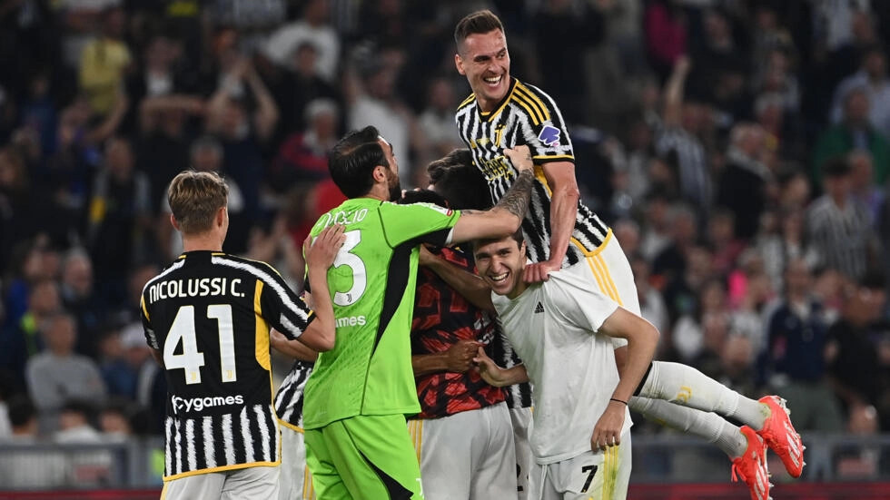 jump for joy juventus players celebrate after winning the italian cup final photo afp