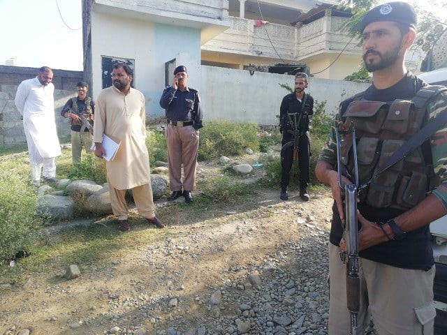 k p police at the site of the incident photo express k p police at the site of the incident photo express