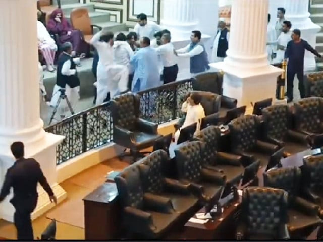 watch k p assembly descends into chaos as lawmakers clash watch k p assembly descends into chaos as lawmakers clash