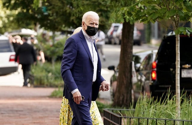 us president joe biden leaves holy trinity catholic church in the georgetown neighborhood of washington u s august 21 2021 photo reuters