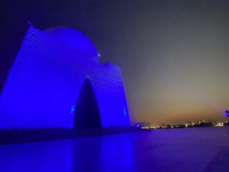 to celebrate world children s day a mix of national heritage and corporate buildings in karachi turned blue photo express to celebrate world children s day a mix of national heritage and corporate buildings in karachi turned blue photo express
