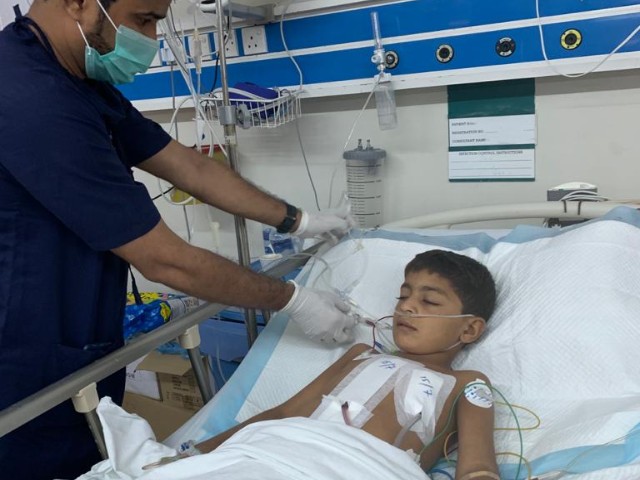 according to rehan s parents he had been visiting his uncle s house in karachi from nawabshah when he sustained the injury while playing with other children photo express