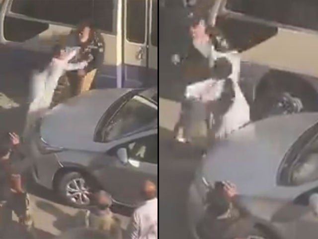 Video showing man smashing car windows out with baton posted online