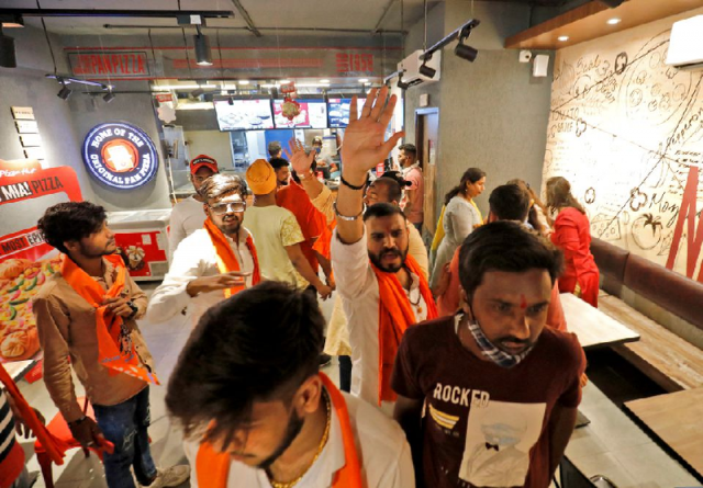 activists of bajrang dal a hindu hardline group shout slogans during a protest in ahmedabad india photo reuters file activists of bajrang dal a hindu hardline group shout slogans during a protest in ahmedabad india photo reuters file