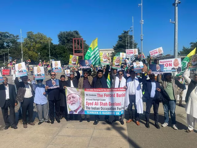 kashmiris protest outside un office against indian rights abuses in iiojk kashmiris protest outside un office against indian rights abuses in iiojk