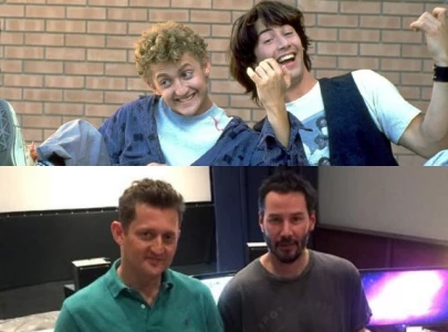 bill ted stars reunite for broadway s waiting for godot