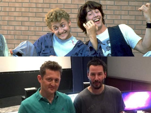 bill ted stars reunite for broadway s waiting for godot