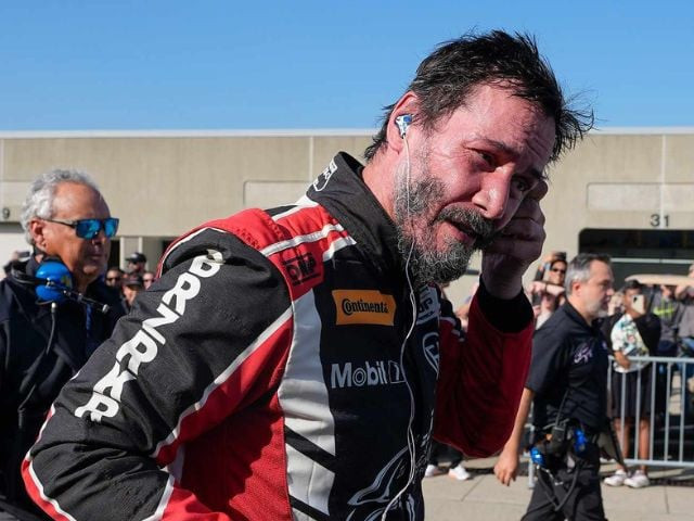 keanu reeves spins out during professional racing debut at indianapolis motor speedway keanu reeves spins out during professional racing debut at indianapolis motor speedway