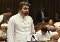 former minister of state for parliamentary affairs ali muhammad khan at the senate session on january 18 2022 photo app