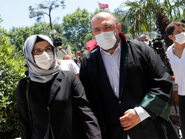 hatice cengiz a fiancee of the murdered saudi journalist jamal khashoggi leaves the justice palace after attending a trial on the killing of khashoggi at the saudi arabian consulate in istanbul turkey july 3 2020 photo reuters hatice cengiz a fiancee of the murdered saudi journalist jamal khashoggi leaves the justice palace after attending a trial on the killing of khashoggi at the saudi arabian consulate in istanbul turkey july 3 2020 photo reuters