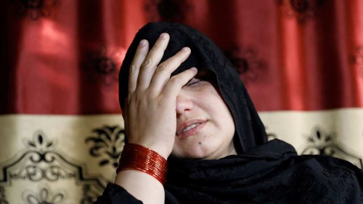 khatera 33 an afghan police woman who was blinded after a gunmen attack in ghazni province speaks during an interview in kabul afghanistan october 12 2020 reuters