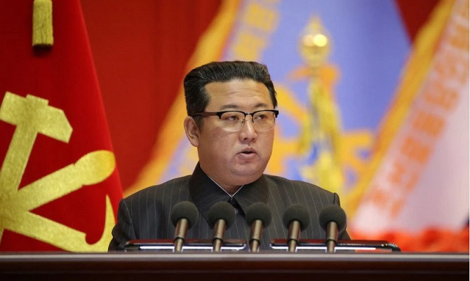 north korean leader kim jong un speaks during the eighth conference of military educationists of the korean people s army at the april 25 house of culture in pyongyang north korea in this undated photo released on december 7 2021 photo reuters