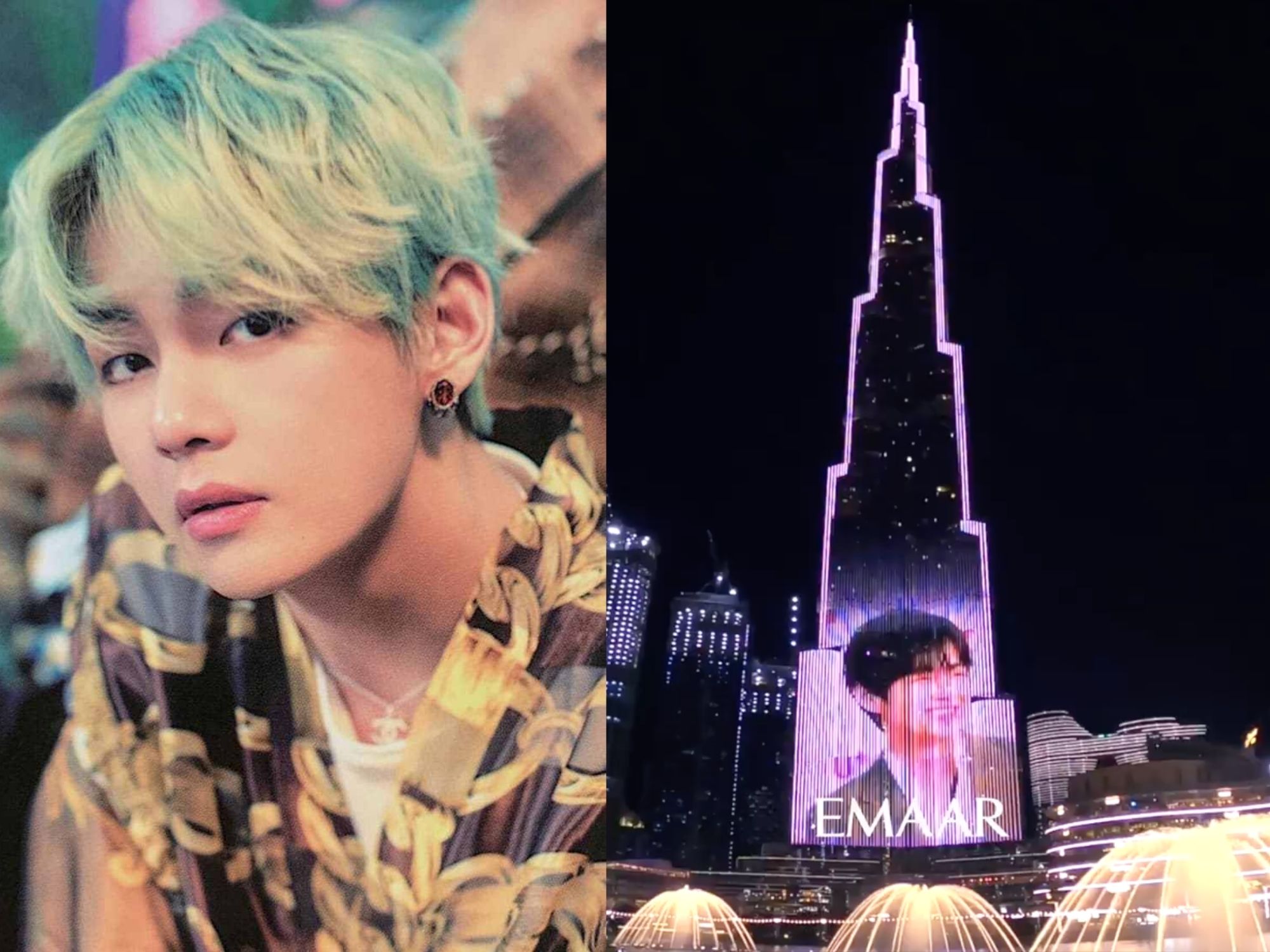 Bts Member V S Birthday Celebrations Take Over Burj Khalifa