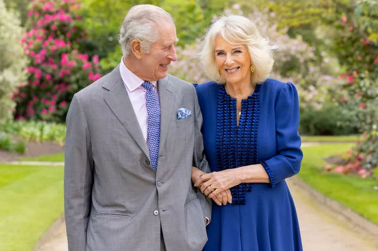 king charles and queen camilla photographed on april 10 2023 to mark the first anniversary of their coronation photo buckingham palace pa wire