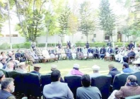 members attend the last session of the grand tribal jirga at kohat fort on january 2 2025 photo express