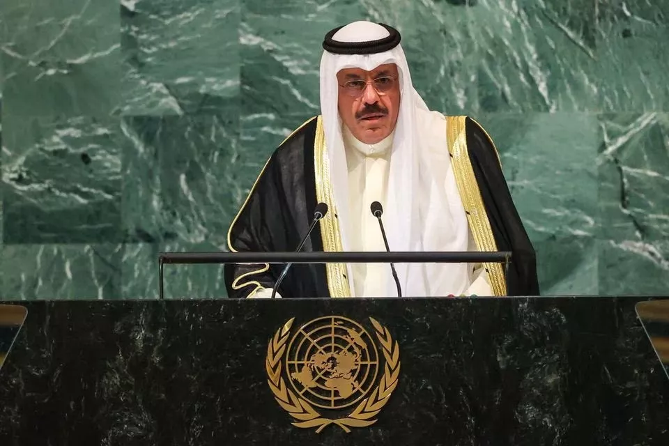 sheikh ahmad nawaf al ahmad al sabah prime minister of kuwait addresses the 77th session of the united nations general assembly at un headquarters in new york city us september 22 2022 photo reuters sheikh ahmad nawaf al ahmad al sabah prime minister of kuwait addresses the 77th session of the united nations general assembly at un headquarters in new york city us september 22 2022 photo reuters