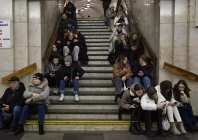 people take shelter in a subway station after a russian missile attack in kyiv on december 29 2023 photo afp