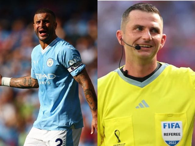 kyle walker reportedly confronts referee michael oliver over arsenal s equalizer kyle walker reportedly confronts referee michael oliver over arsenal s equalizer