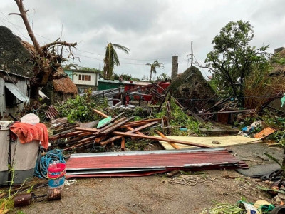 strong typhoon cuts power causes flooding in northern philippines