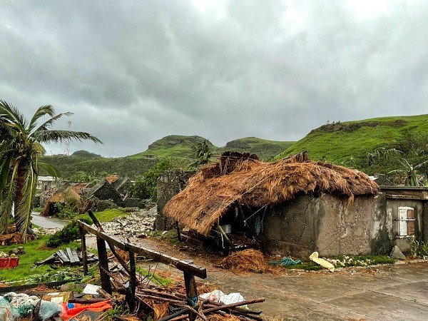 Damaged buildings and debris are seen after Typhoon Chanthu passed through Sabtang, Batanes, Philippines, in this September 12, 2021 image obtained via social media.  PHOTO: Reuters