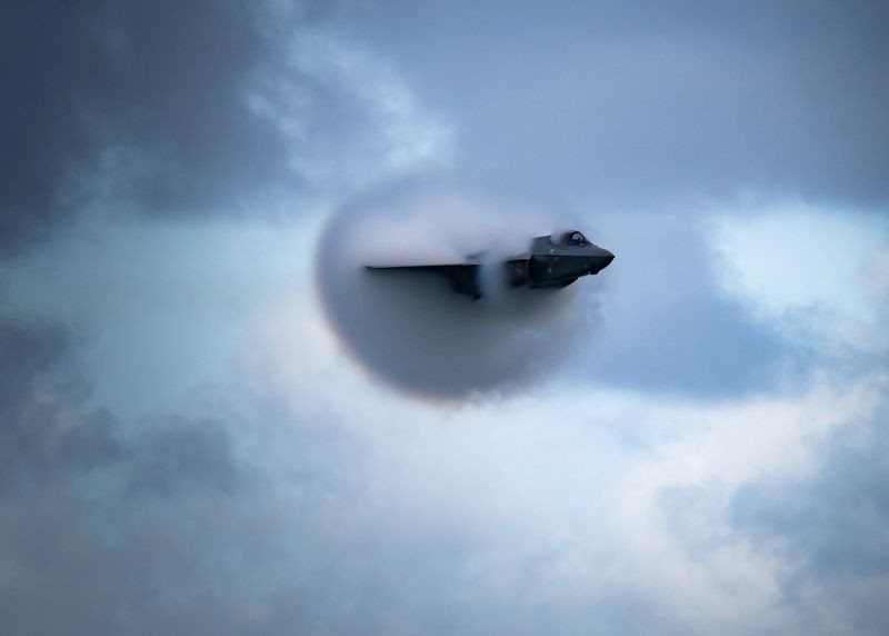 f 35 lightning ii pilot u s air force captain kristin beo wolfe performs the high speed pass maneuver at approximately 95 mach which is just below the speed of sound at the 2020 fort lauderdale air show in fort lauderdale florida u s november 22 2020 u s air force capt kip sumner handout via reuters