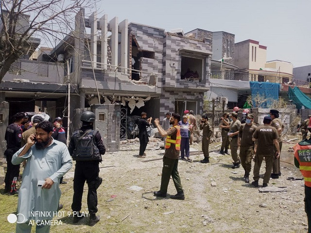 site of the explosion in johar town photo express