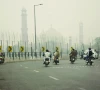 a thick layer of smog dampens the beauty of the iconic badshahi mosque in lahore photo nni