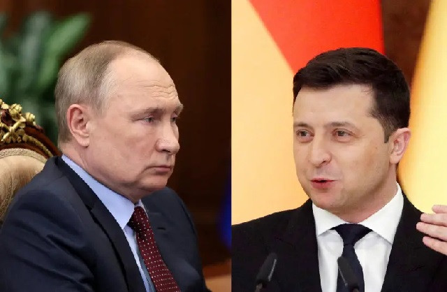 russain president vladimir putin l and his ukrainian counterpart valdimir zelenskyy photo reuters