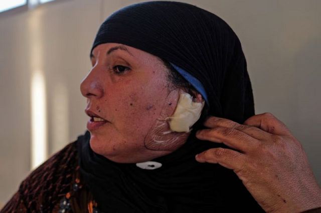 yolla ali al swaid 43 who escaped from the south lebanese village of al dohira near the israeli border lebanon october 20 2023 photo reuters yolla ali al swaid 43 who escaped from the south lebanese village of al dohira near the israeli border lebanon october 20 2023 photo reuters