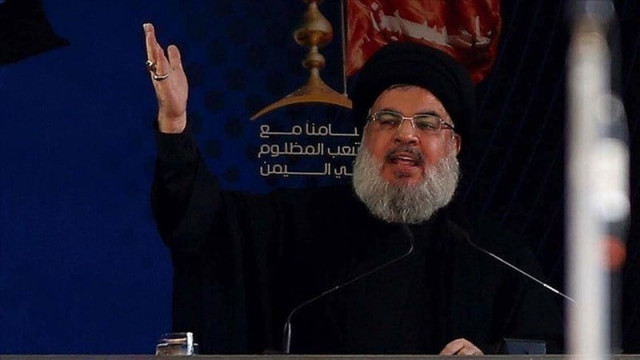 late hezbollah leader sayyed hassan nasrallah during an address in lebanon photo anadolu agency late hezbollah leader sayyed hassan nasrallah during an address in lebanon photo anadolu agency