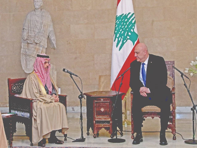 lebanon s president joseph aoun meets saudi arabia s foreign minister faisal bin farhan in beirut photo afp lebanon s president joseph aoun meets saudi arabia s foreign minister faisal bin farhan in beirut photo afp