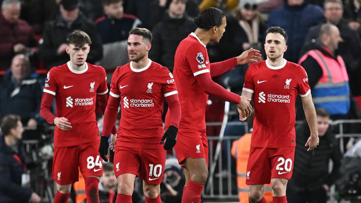 liverpool are just two points ahead of second placed manchester city photo afp