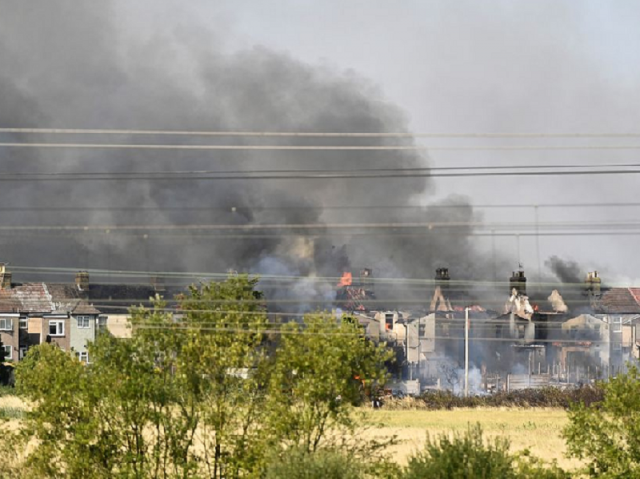 a fire burns during a heatwave in rainham east london britain july 19 2022 photo reuters a fire burns during a heatwave in rainham east london britain july 19 2022 photo reuters