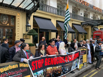 hundreds protest in london to mark burhan wani s martyrdom anniversary hundreds protest in london to mark burhan wani s martyrdom anniversary