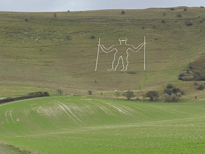 long man of wilmington gets face mask makeover long man of wilmington gets face mask makeover