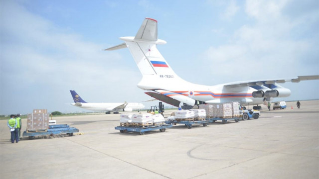 first flight of flood relief assistance from russia lands in karachi first flight of flood relief assistance from russia lands in karachi