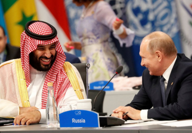 russian president vladimir putin and saudi crown prince mohammed bin salman photo reuters russian president vladimir putin and saudi crown prince mohammed bin salman photo reuters