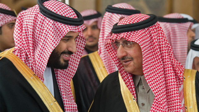 prince mohammed bin nayef r who was deposed as heir to the saudi throne by prince mohammed bin salman l in a 2017 photo afp file prince mohammed bin nayef r who was deposed as heir to the saudi throne by prince mohammed bin salman l in a 2017 photo afp file
