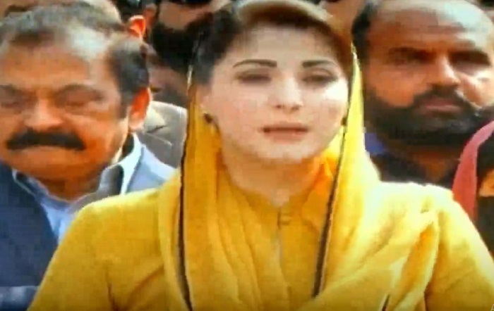 pml n vice president maryam nawaz talking to media persons in islamabad on february 24 2021 screengrab